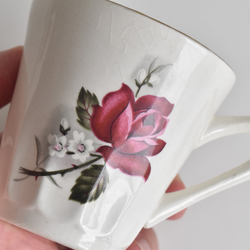 Vintage Coffee Cup & Saucer Digoin & Sarreguemines Hardy B