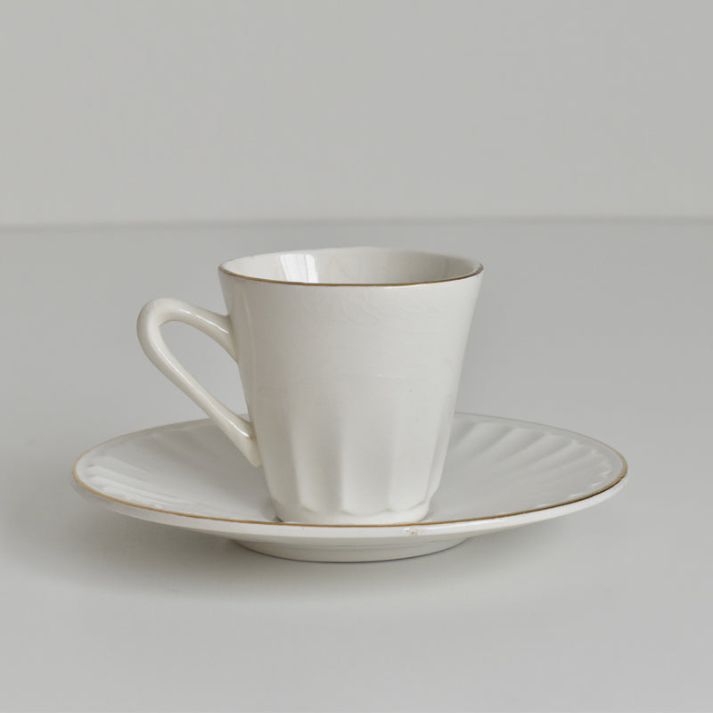 Vintage Coffee Cup & Saucer Digoin & Sarreguemines Hardy B