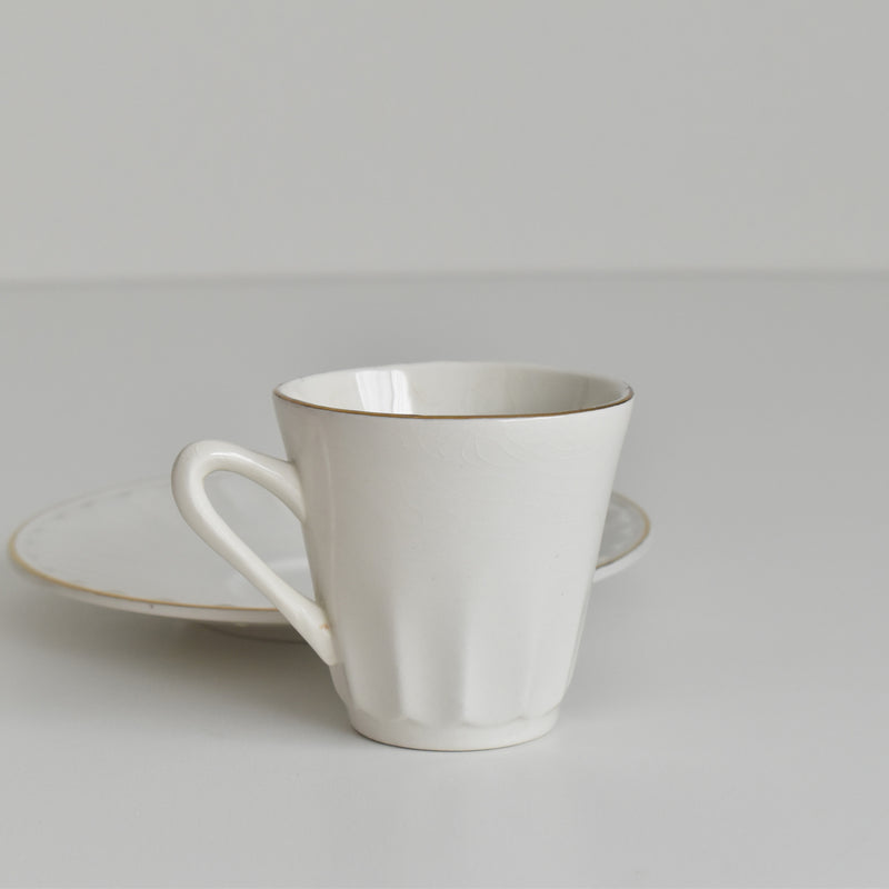 Vintage Coffee Cup & Saucer Digoin & Sarreguemines Hardy B