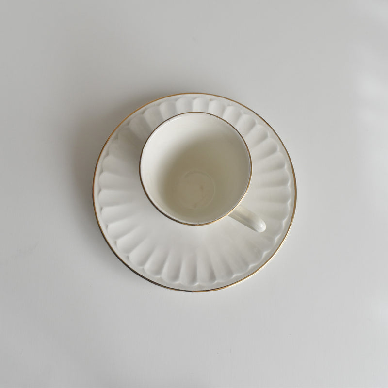 Vintage Coffee Cup & Saucer Digoin & Sarreguemines Hardy B
