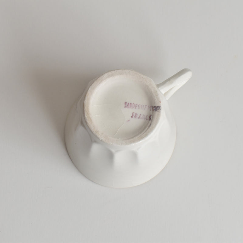 Vintage Coffee Cup & Saucer Digoin & Sarreguemines Hardy C
