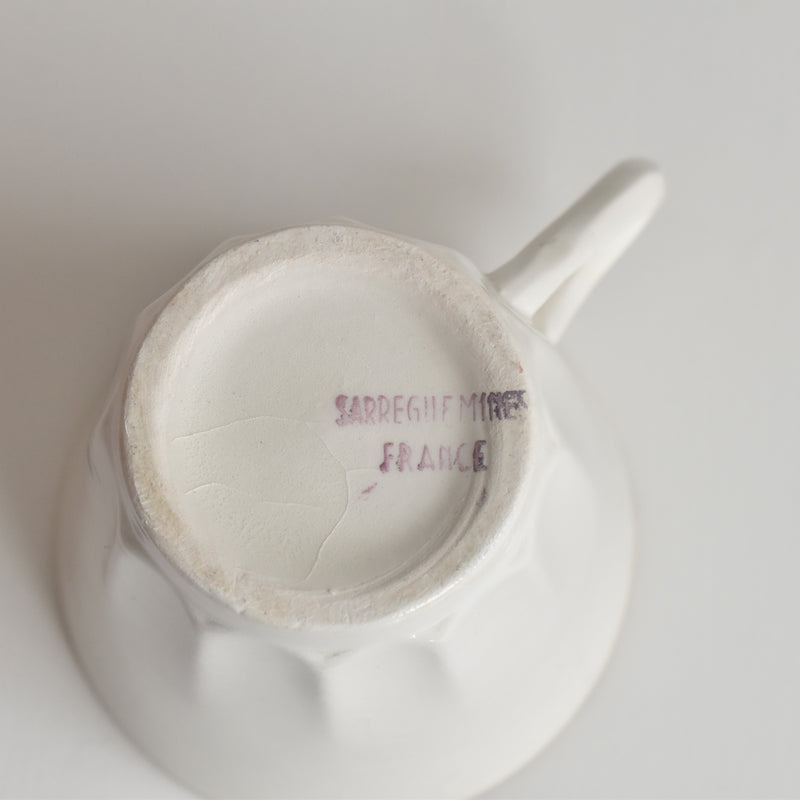 Vintage Coffee Cup & Saucer Digoin & Sarreguemines Hardy C