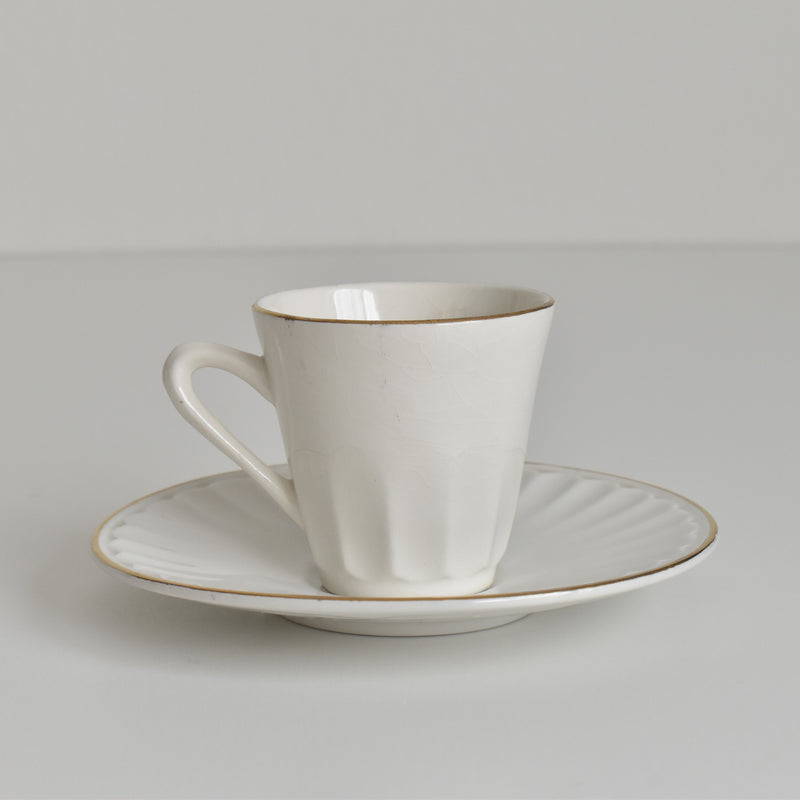 Vintage Coffee Cup & Saucer Digoin & Sarreguemines Hardy C