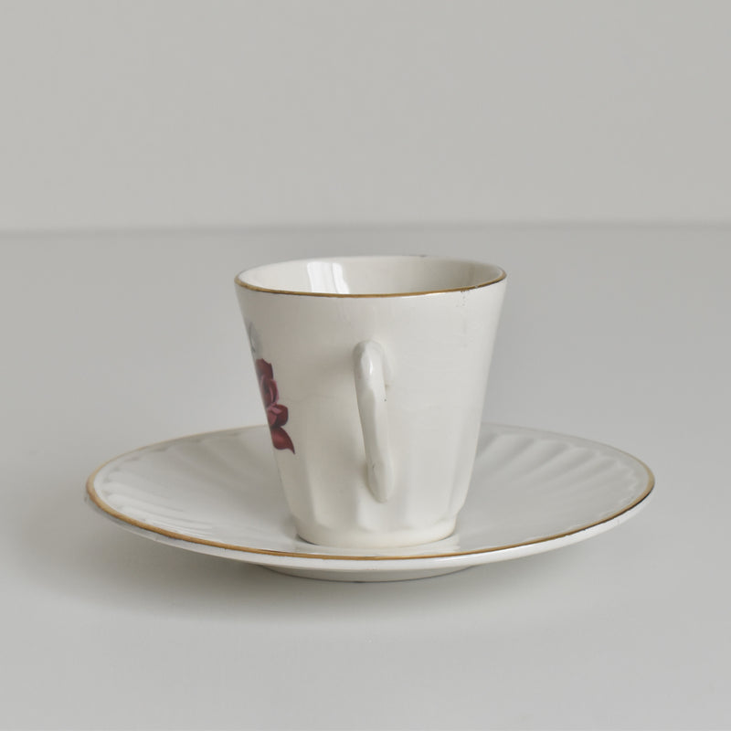 Vintage Coffee Cup & Saucer Digoin & Sarreguemines Hardy C