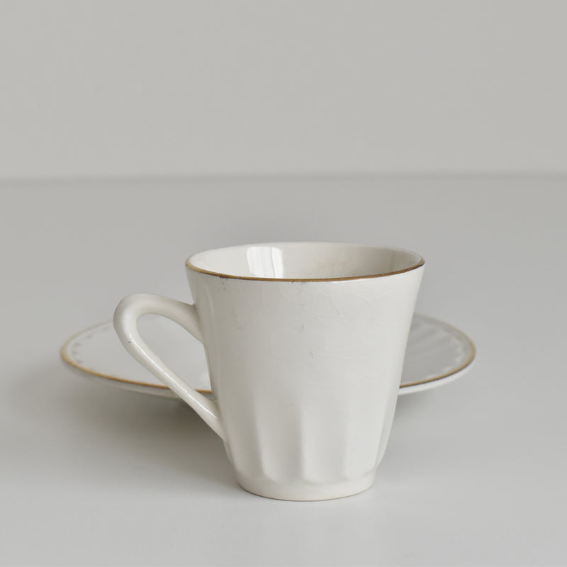 Vintage Coffee Cup & Saucer Digoin & Sarreguemines Hardy C
