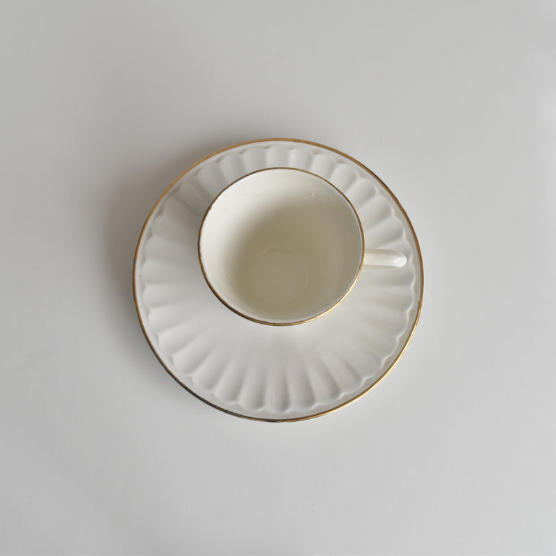 Vintage Coffee Cup & Saucer Digoin & Sarreguemines Hardy C
