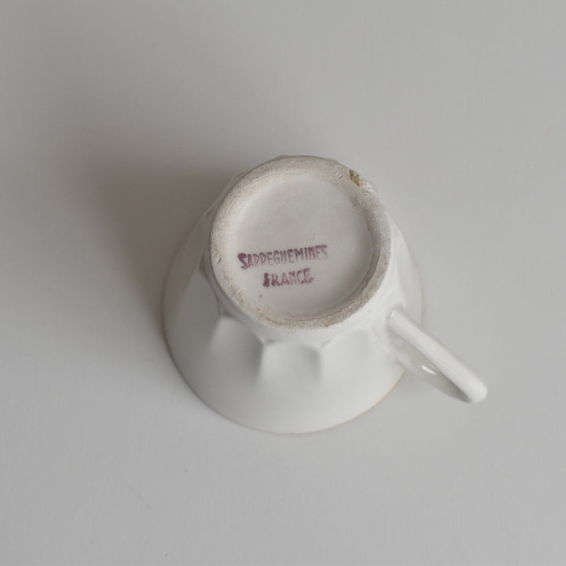 Vintage Coffee Cup & Saucer Digoin & Sarreguemines Hardy D