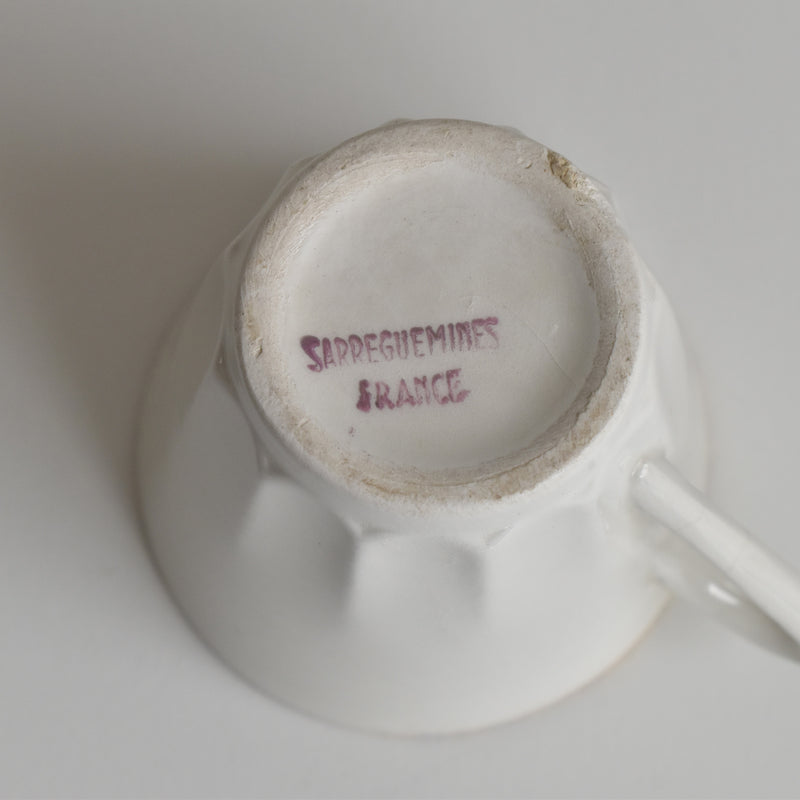 Vintage Coffee Cup & Saucer Digoin & Sarreguemines Hardy D