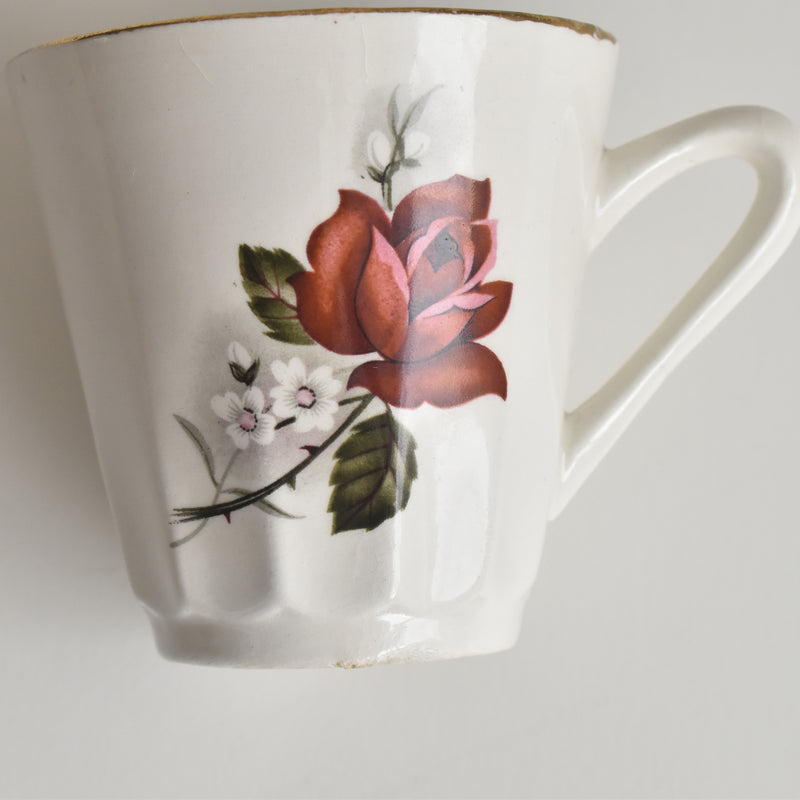 Vintage Coffee Cup & Saucer Digoin & Sarreguemines Hardy D