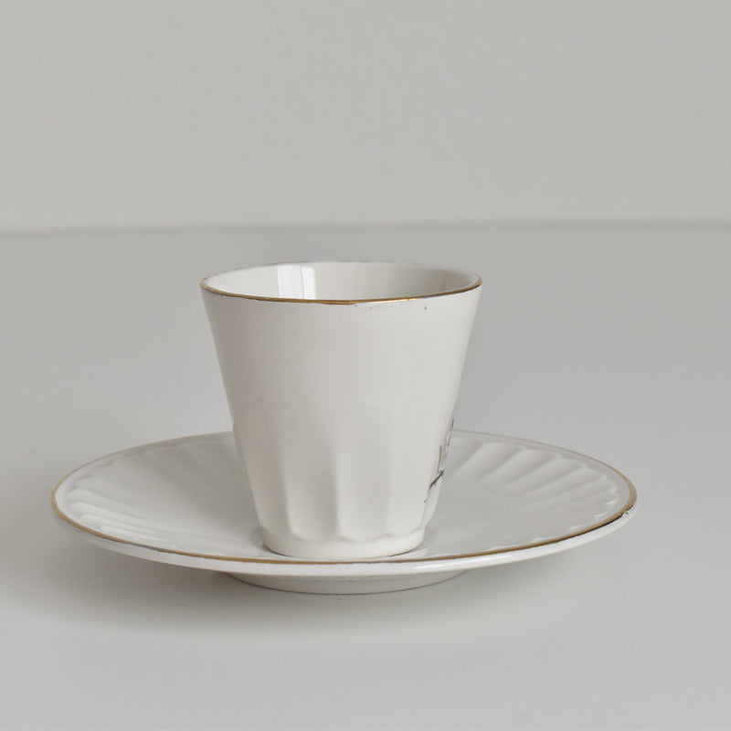 Vintage Coffee Cup & Saucer Digoin & Sarreguemines Hardy D