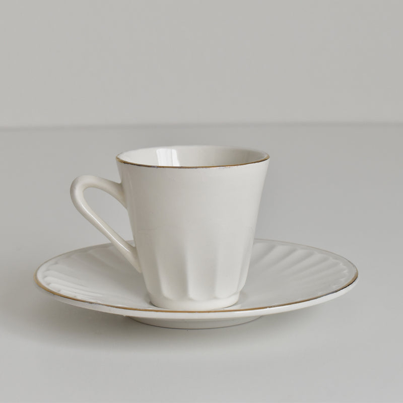 Vintage Coffee Cup & Saucer Digoin & Sarreguemines Hardy D