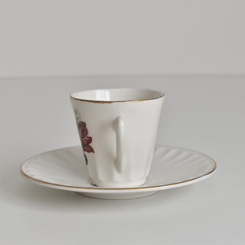 Vintage Coffee Cup & Saucer Digoin & Sarreguemines Hardy D