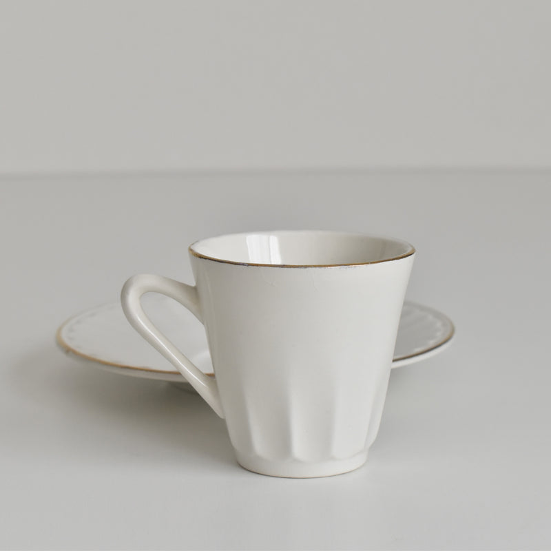 Vintage Coffee Cup & Saucer Digoin & Sarreguemines Hardy D