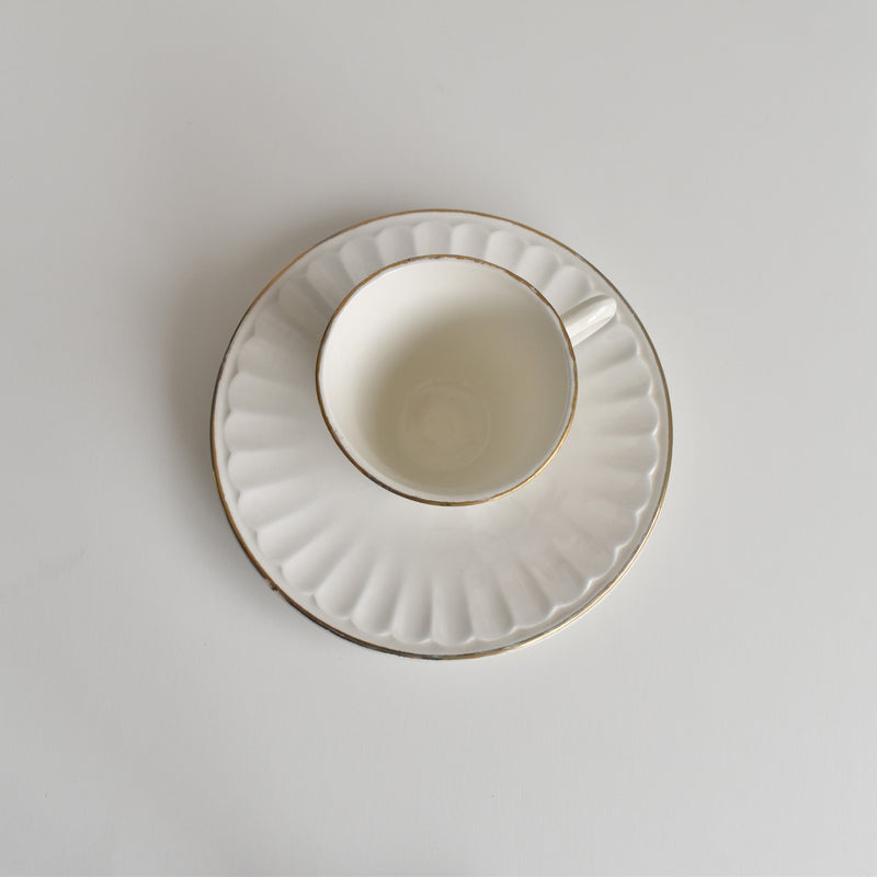 Vintage Coffee Cup & Saucer Digoin & Sarreguemines Hardy D