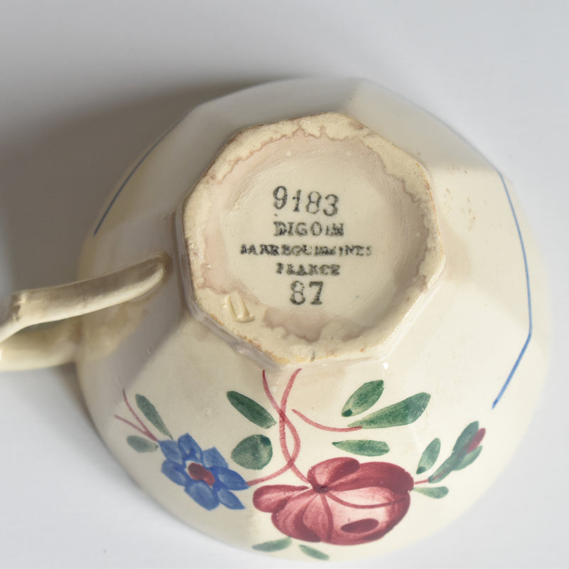 Vintage cup and saucer DIGOIN SARREGUEMINES 9183 B