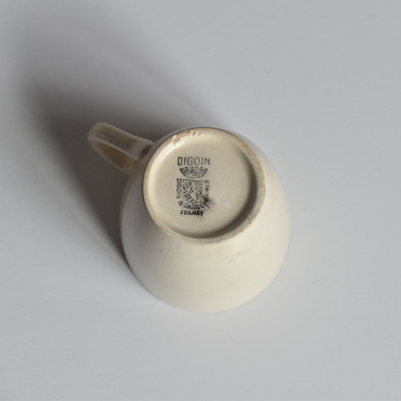 Vintage Demitasse Cup Digoin & Sarreguemines Cream