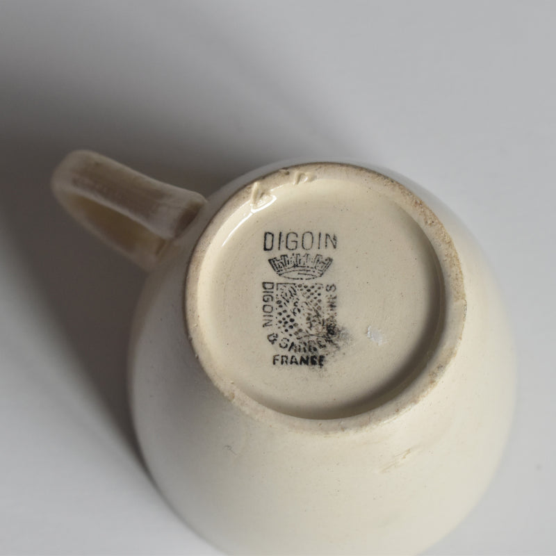 Vintage Demitasse Cup Digoin & Sarreguemines Cream