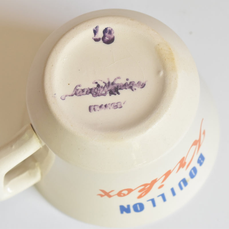 Vintage Cup Digoin & Sarreguemines Bouillon Krikox