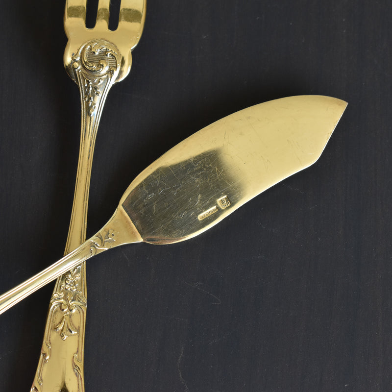 アンティーク 金メッキデザートフォーク＆ナイフセット BOULENGER（ブーランジェ）