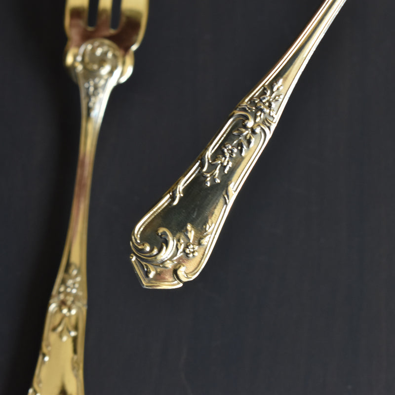 アンティーク 金メッキデザートフォーク＆ナイフセット BOULENGER（ブーランジェ）