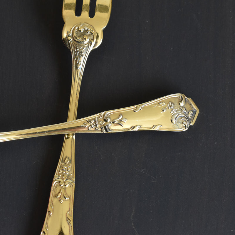 アンティーク 金メッキデザートフォーク＆ナイフセット BOULENGER（ブーランジェ）