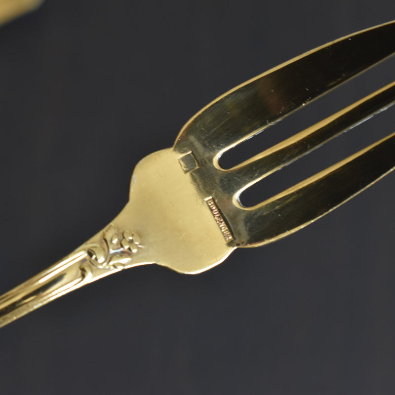 アンティーク 金メッキデザートフォーク＆ナイフセット BOULENGER（ブーランジェ）