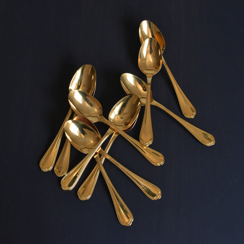 ヴィンテージモカスプーン クリストフル 金メッキ