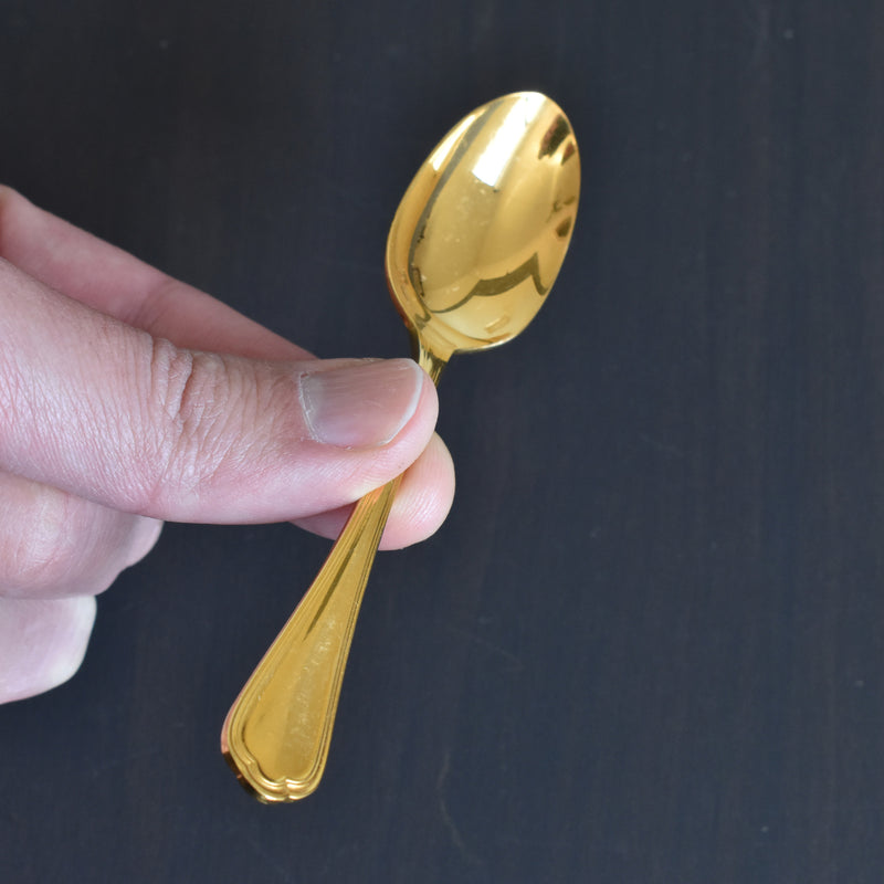 ヴィンテージモカスプーン クリストフル 金メッキ