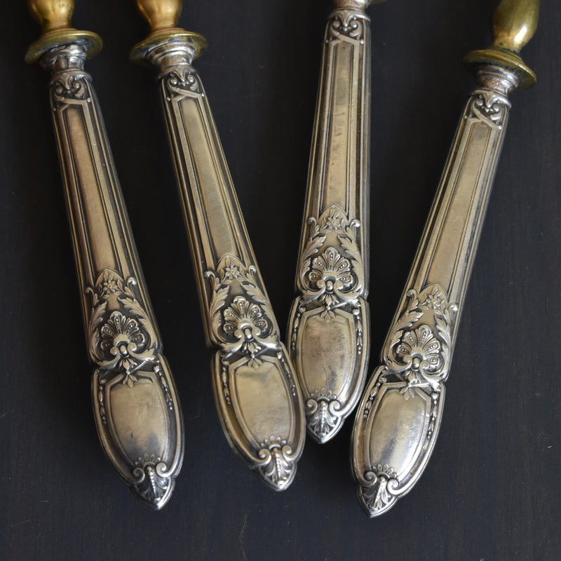 アンティーク 銀＆真鍮オーダブルサーバー4点セット