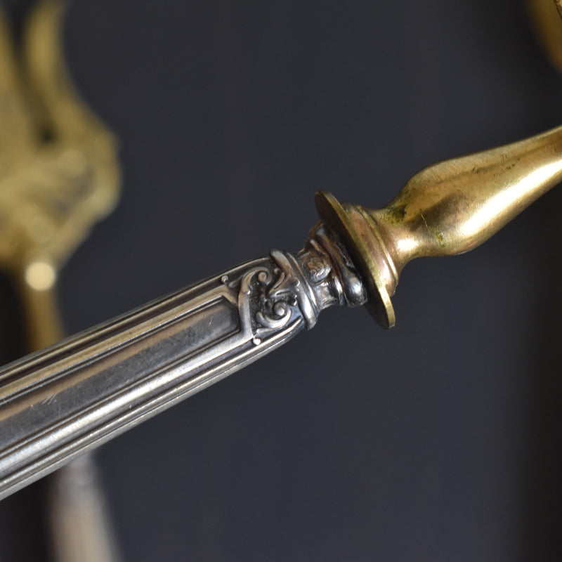 アンティーク 銀＆真鍮オーダブルサーバー4点セット