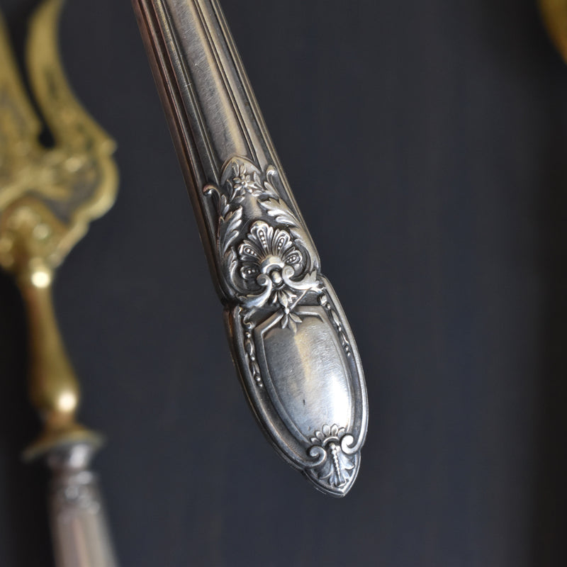 アンティーク 銀＆真鍮オーダブルサーバー4点セット