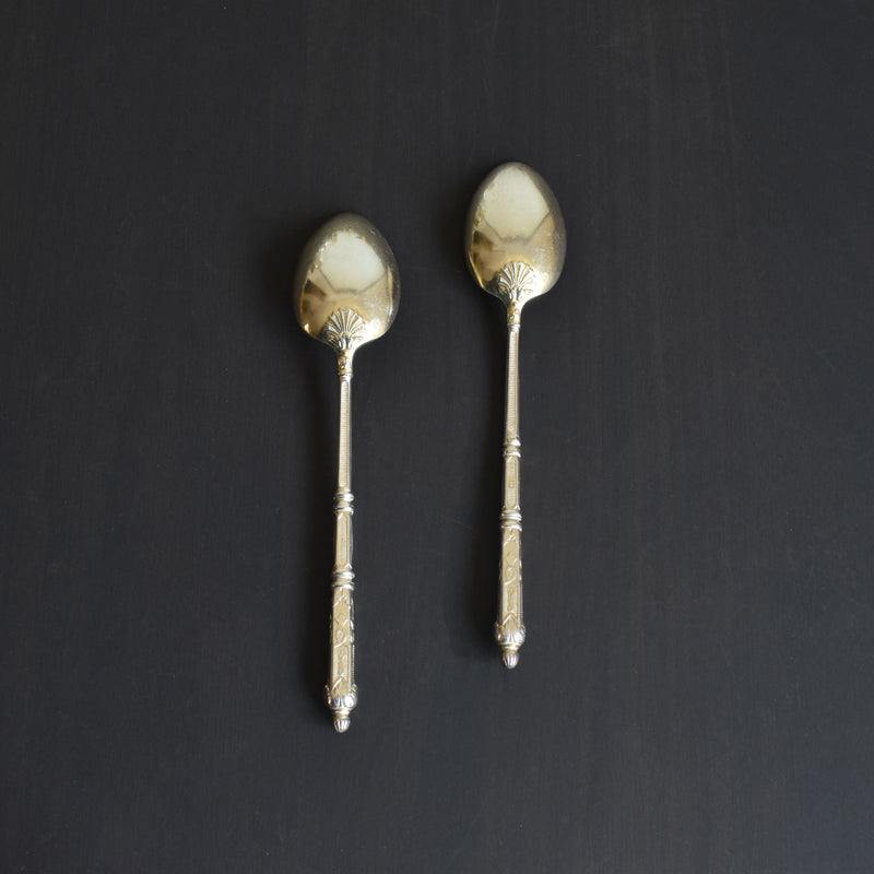 アンティークデザートスプーン SFAM 銀メッキ