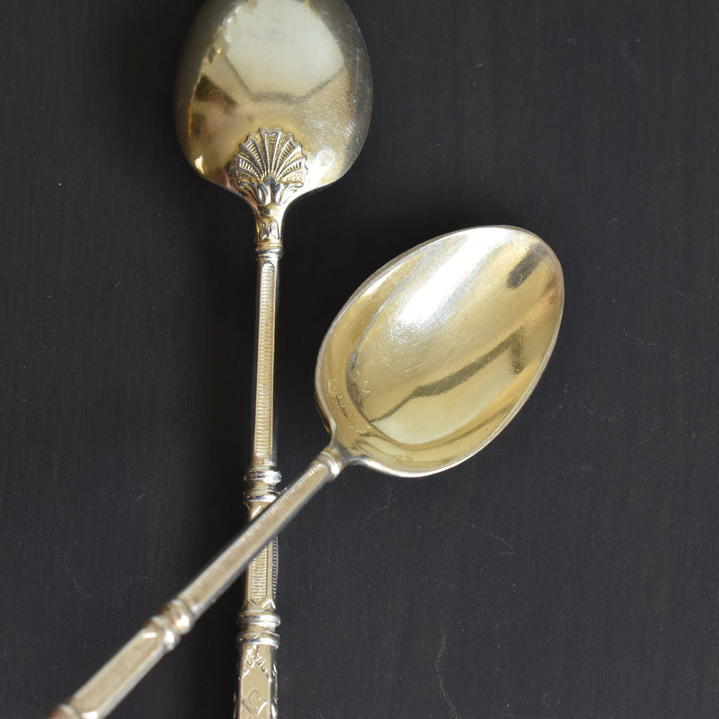 アンティークデザートスプーン SFAM 銀メッキ