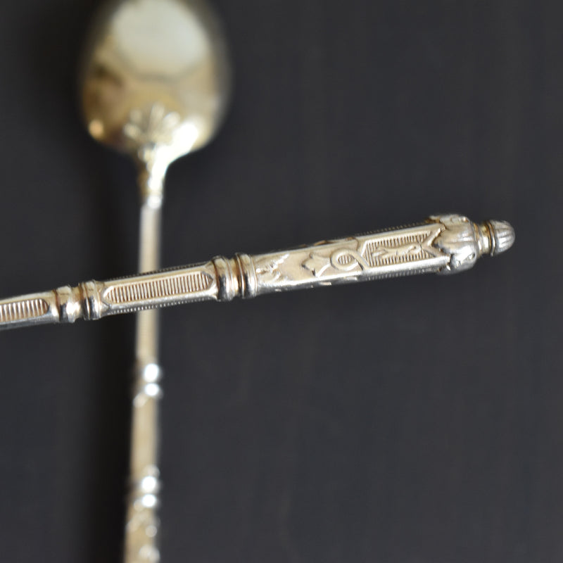 アンティークデザートスプーン SFAM 銀メッキ