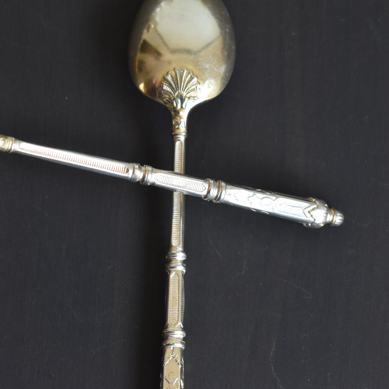 アンティークデザートスプーン SFAM 銀メッキ