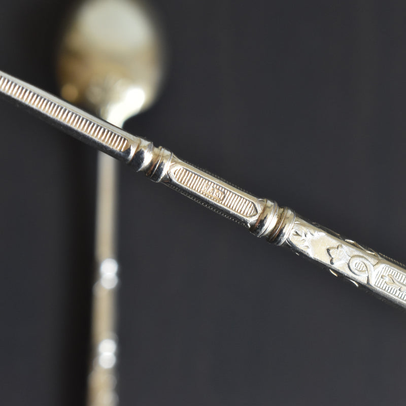 アンティークデザートスプーン SFAM 銀メッキ