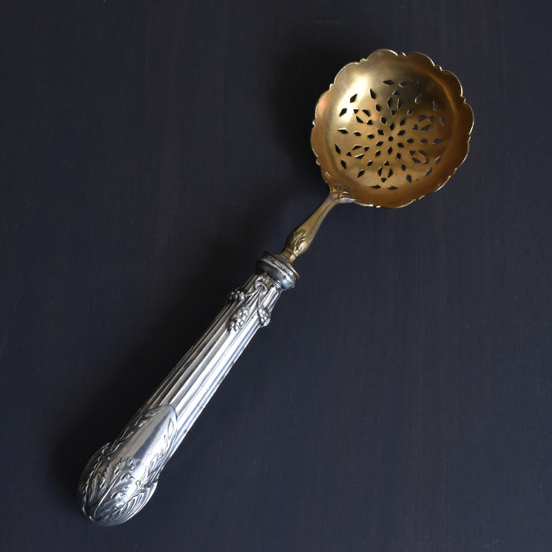 アンティーク 銀＆真鍮シュガースプーンMosgau & Lehmann