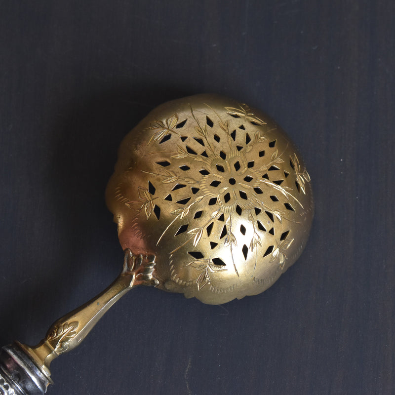 アンティーク 銀＆真鍮シュガースプーンMosgau & Lehmann