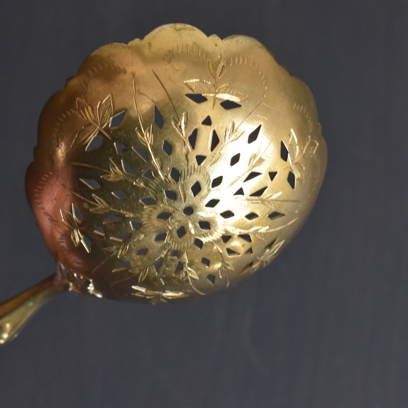 アンティーク 銀＆真鍮シュガースプーンMosgau & Lehmann