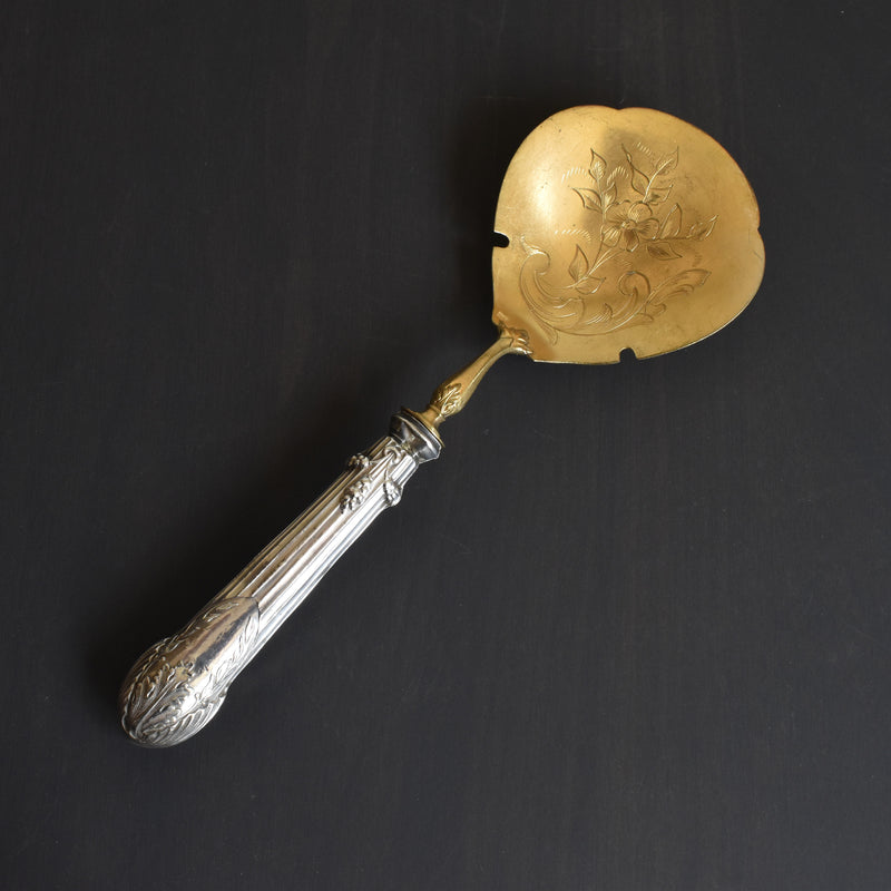 アンティーク 銀＆真鍮ストローベリースプーンMosgau & Lehmann