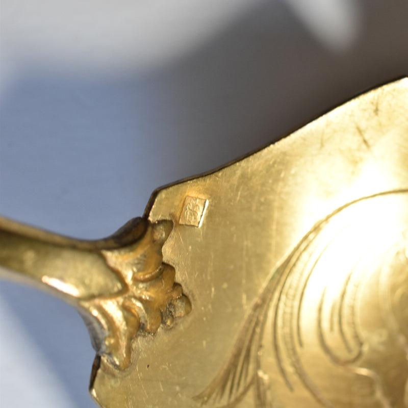 アンティーク 銀＆真鍮ストローベリースプーンMosgau & Lehmann