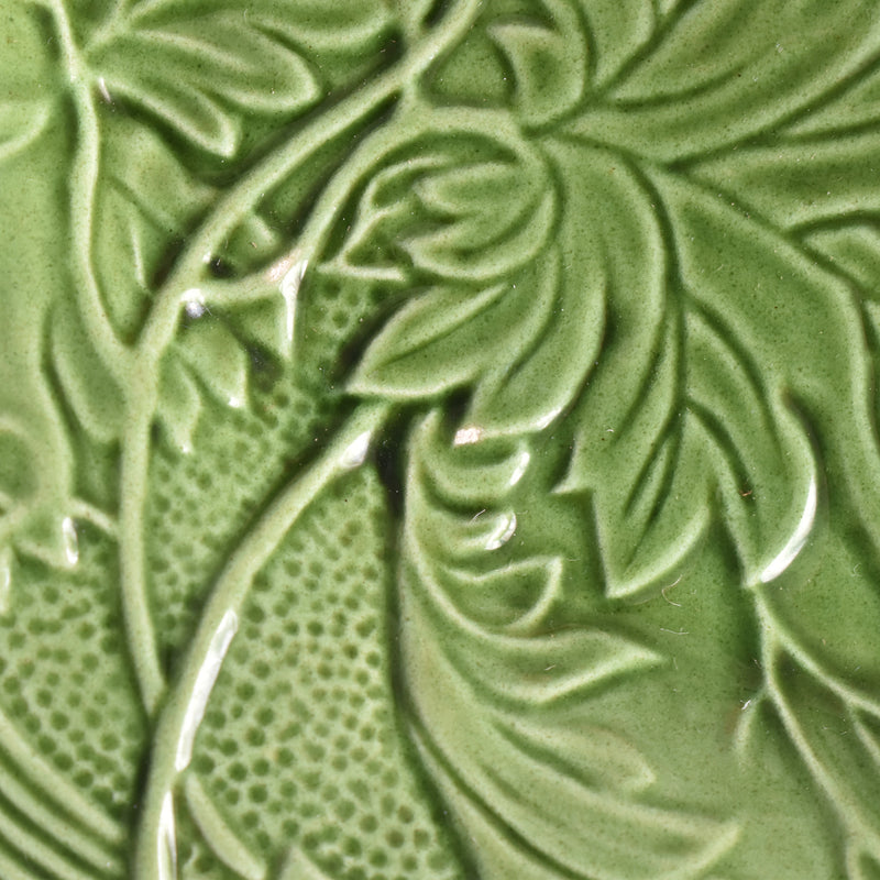 ヴィンテージデザートプレート シャロール グリーンリーフ A