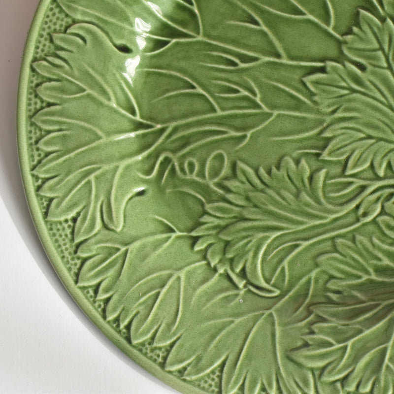 ヴィンテージデザートプレート シャロール グリーンリーフ A