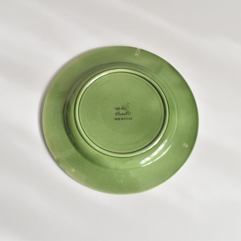 ヴィンテージデザートプレート シャロール グリーンリーフ A
