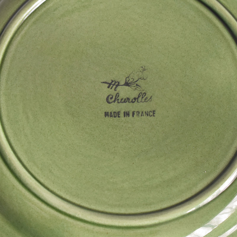 ヴィンテージデザートプレート シャロール グリーンリーフ A