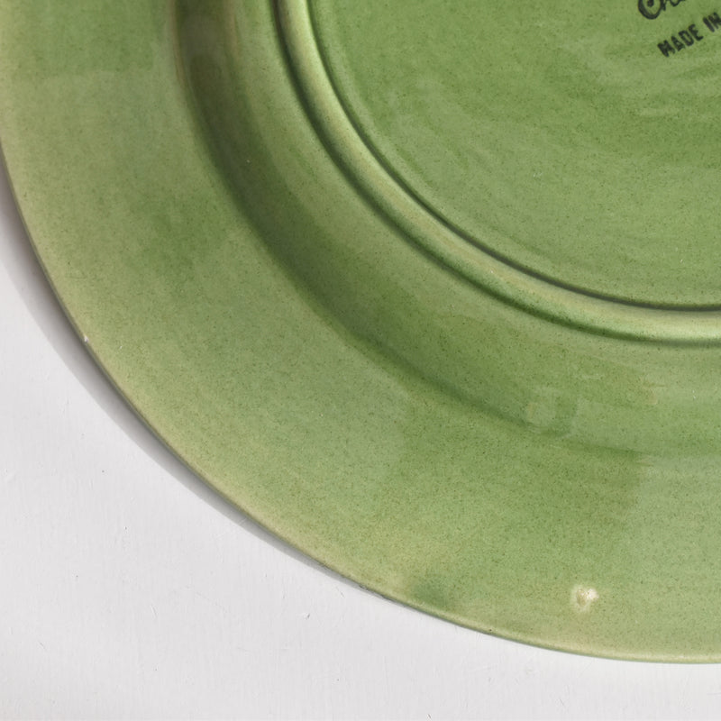 ヴィンテージデザートプレート シャロール グリーンリーフ A