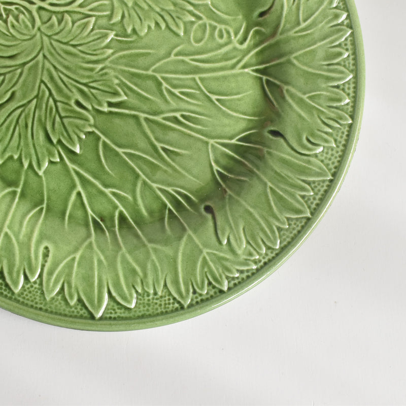 ヴィンテージデザートプレート シャロール グリーンリーフ A