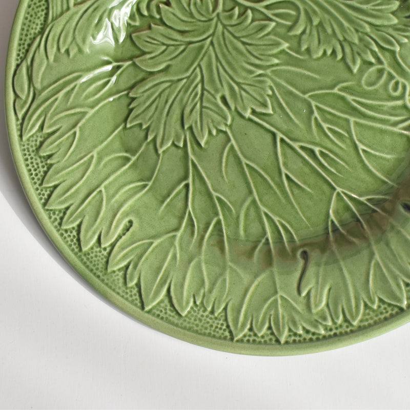 ヴィンテージデザートプレート シャロール グリーンリーフ B