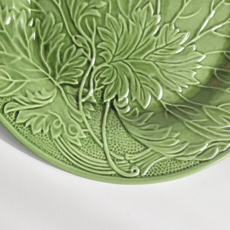 ヴィンテージデザートプレート シャロール グリーンリーフ B