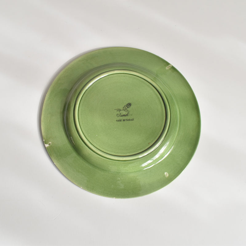 ヴィンテージデザートプレート シャロール グリーンリーフ B